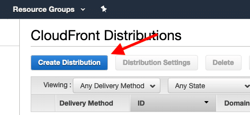 CloudFront Create a CDN distributions