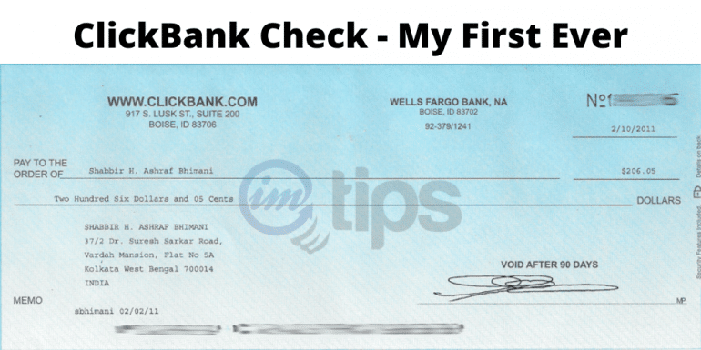 Clickbank Check In India – My First Ever
