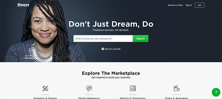 freelancing site fiverr