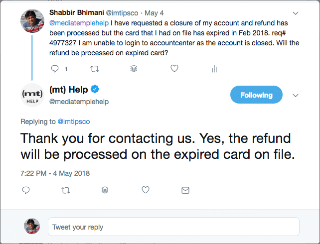Refund Expired Credit Card