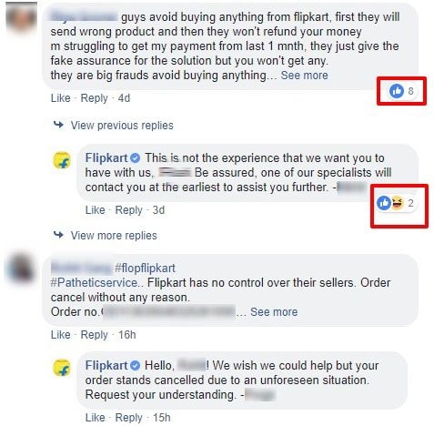 Facebook comments to understand marketing mistakes