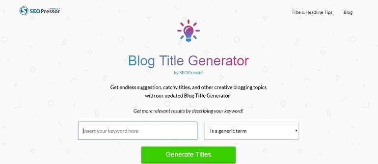 SEO Pressor blog title generator