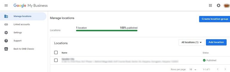 Manage Locations on google my business