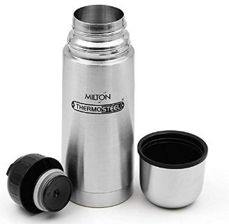 Milton Thermosteel Flip Lid Flask, 350 milliliters, Silver