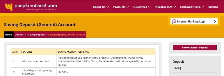 PNB Saving Deposit (General) Account