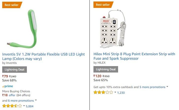 USB LED Light & Spike Guard Amazon India