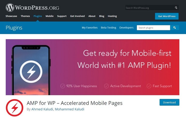 AMP Accelerated Mobile Pages WordPress plugin