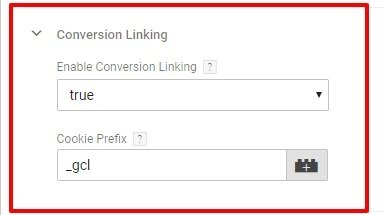Conversion linking for Google Ads Conversion in Google Tag Manager