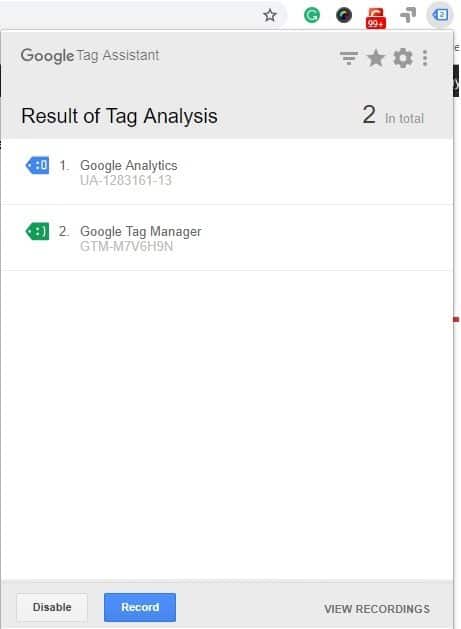 Google tag assistant in google tag manager