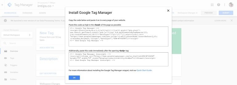 Google tag manager code