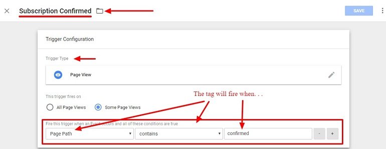 Trigger configuration for Google Ads Conversion in Google Tag Manager