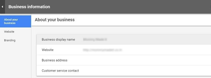 Update business information in google merchant center