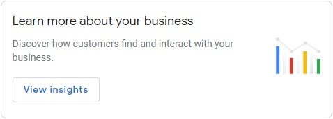 View insight widget on google my business page