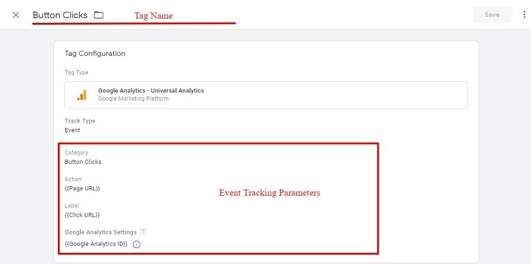 Button click tracking tag in Google tag manager