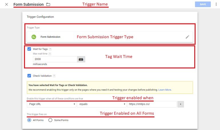 Form Submission tracking trigger