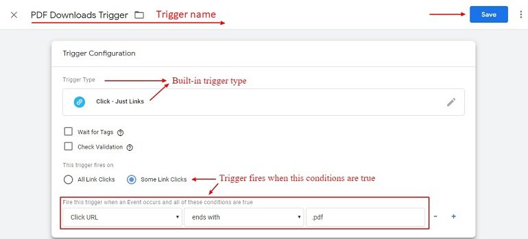 PDF download trigger using google tag manager