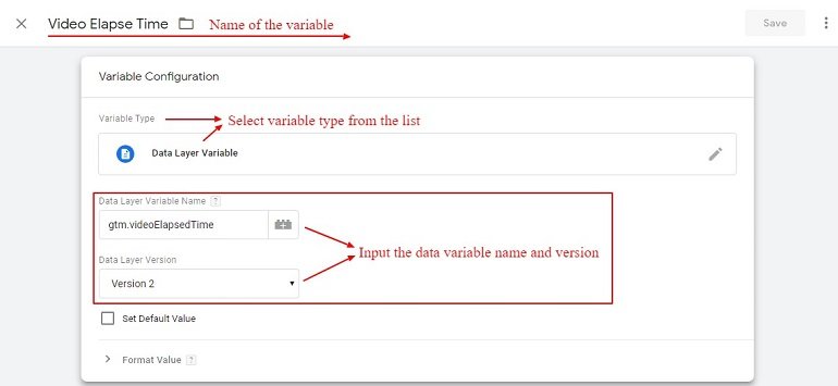 data layer variable in gtm for video Tracking