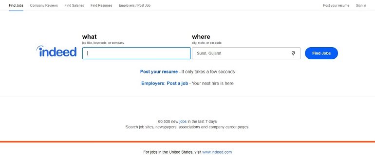 Indeed job search india