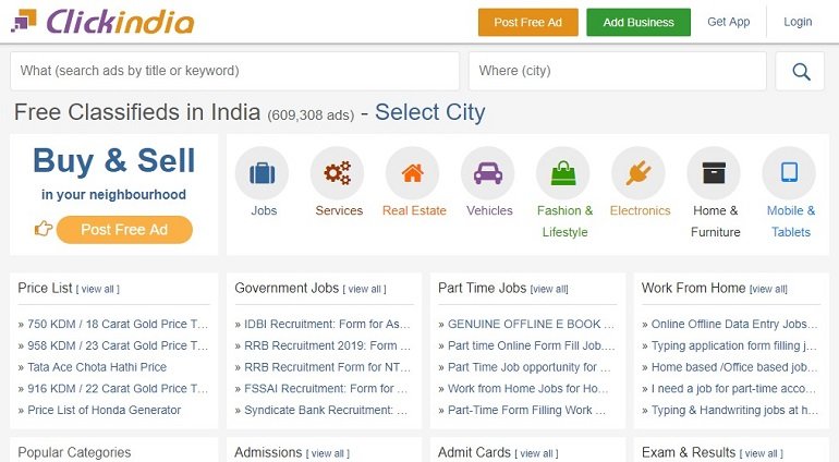 clickindia free classified ads