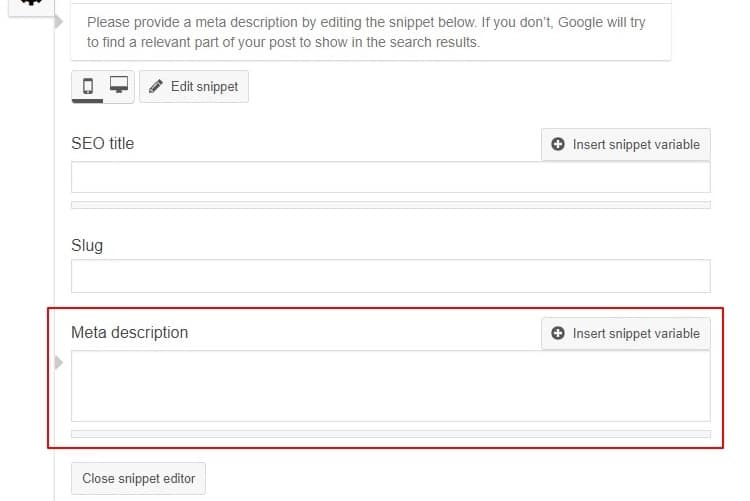 product description seo in wordpress