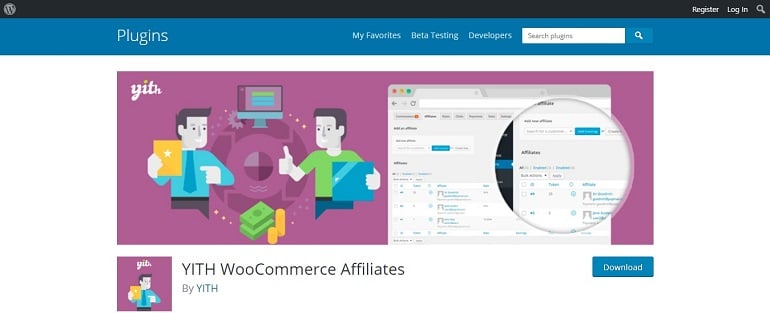 YITH woocommerce affiliates manager plugin