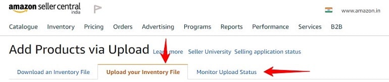 upload & monitor excel inventory file
