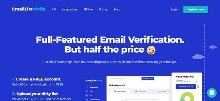 Email Checker & Bulk Email List Verifier - EmailListVerify