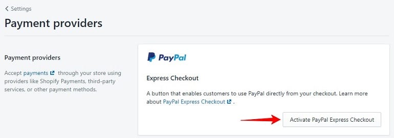 PayPal setup in shopify