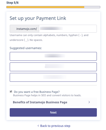 payment link setup instamojo