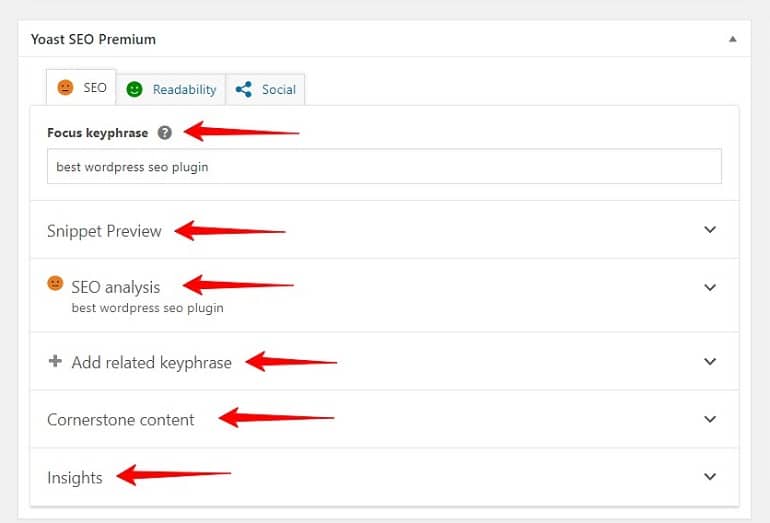 seo analysis tool in yoast seo plugin