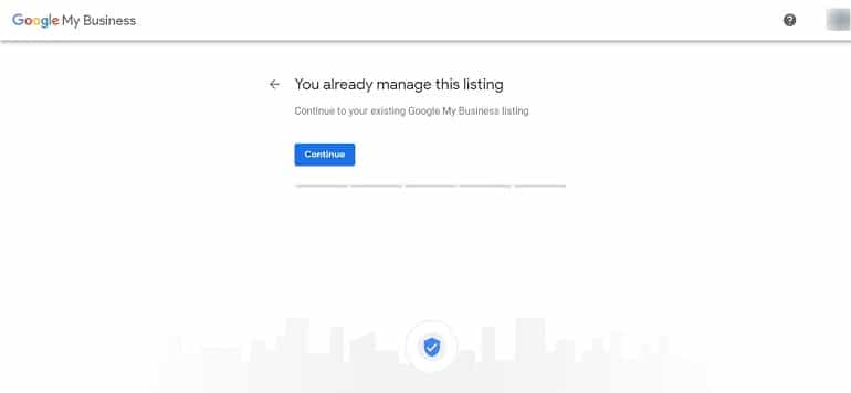 You already manage this listing in Google My Business