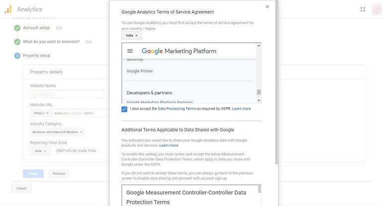 Google Analytics Terms of Service Agreement