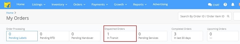 dispatch order details in flipkart