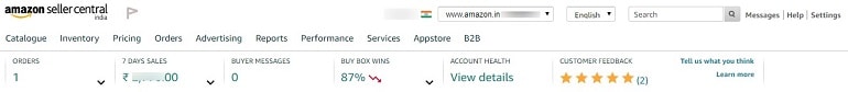 main menu items amazon india dashboard