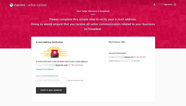 email address verification via otp