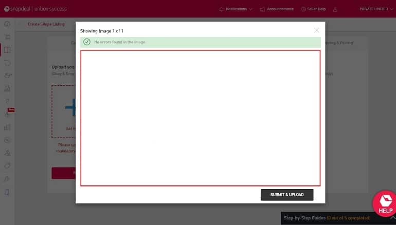 upload images in product listing in snapdeal for error rectification