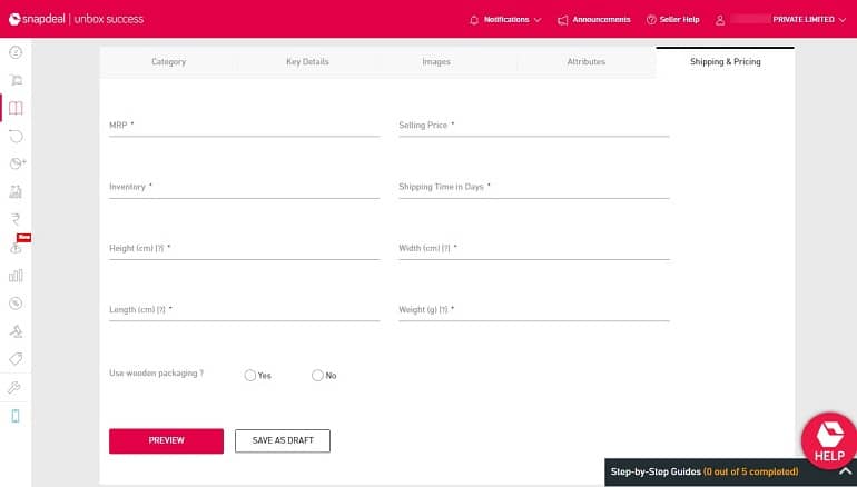 shipping & pricing in product listing in snapdeal