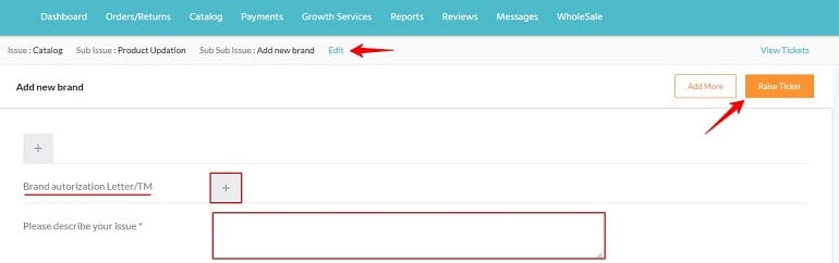 adding documents for brand approval in shopclues