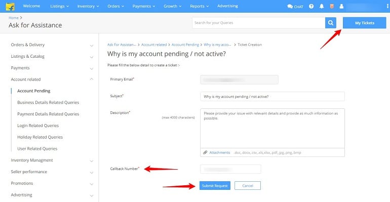 flipkart seller support dashboard