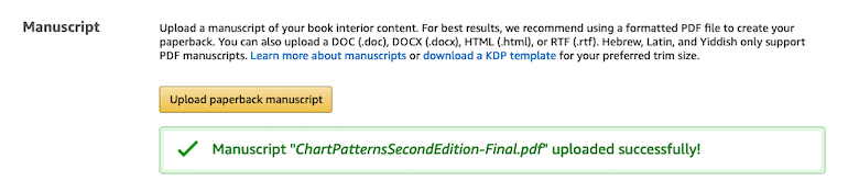 Manuscript of your book in Amazon KDP
