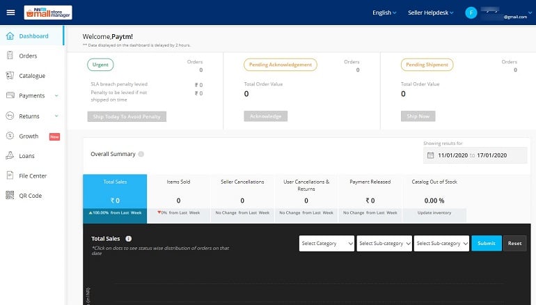 paytm seller dashboard