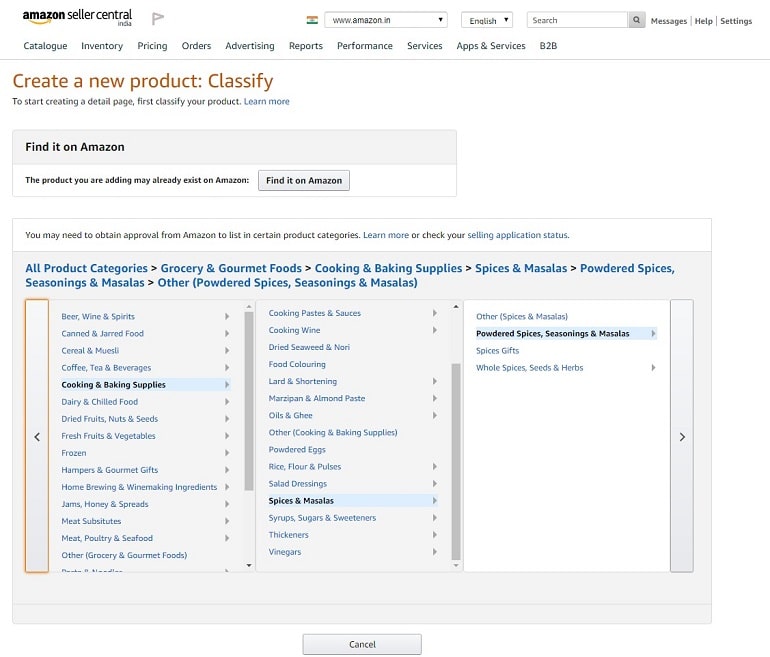 create a new product in amazon india