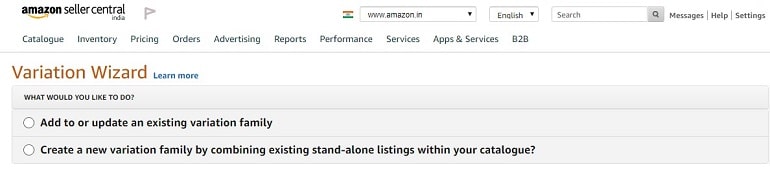 variation wizard in amazon india