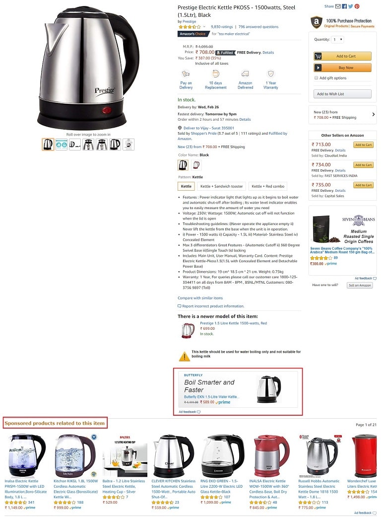 where amazon serves your ads on product detail page