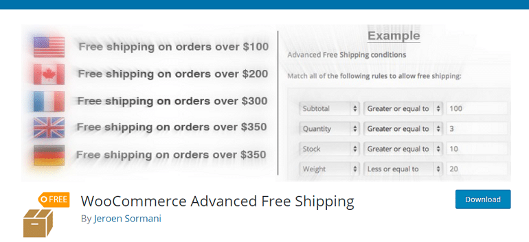 WooCommerce Advanced Free Shipping – WordPress plugin