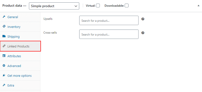 linked products in products data