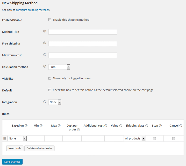 new shipping method in flexible shipping WooCommerce plugin