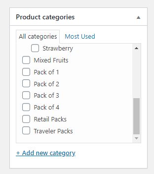 product categories