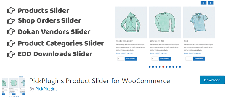 PickPlugins product slider plugin for woocommerce wordpress store