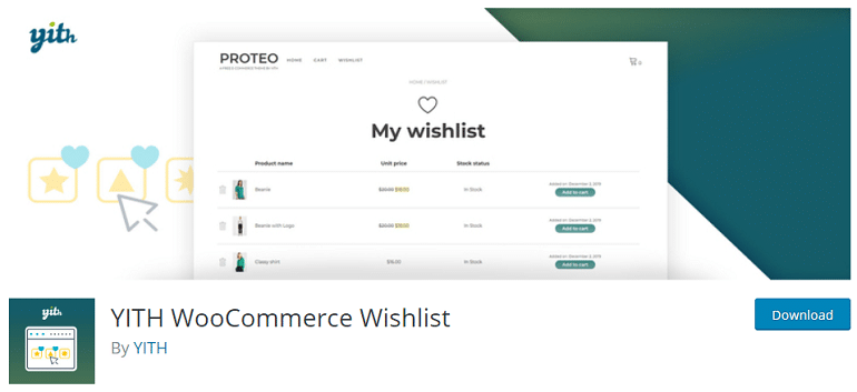 YITH woocommerce wishlist wordpress plugin